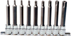KS TOOLS Zestaw nasadki 1/2" z grotem TORX długie TB20-TB60 9sz. CHROME 918.1890