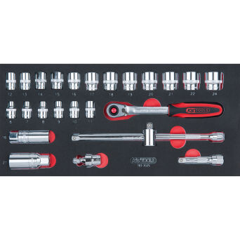 Nasadki 3/8" 25szt CHROME wkładka 1/3 KS TOOLS 783.3025