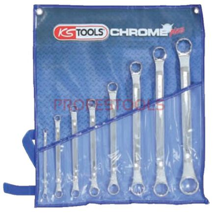 KS TOOLS Zestaw kluczy oczkowych odsadzonych 8sz. CHROME