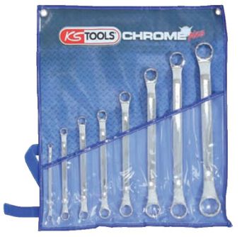 KS TOOLS Zestaw kluczy oczkowych odsadzonych 8sz. CHROME