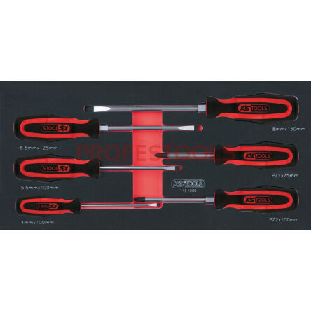 Wkrętaki PZ+ płaskie 6szt wkładka 1/3 KS TOOLS 713.1006