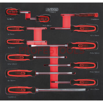 Wkrętaki PH + PZ + płaskie 12szt wkładka 2/3 KS TOOLS 712.0012