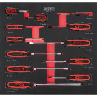 Wkrętaki PH + PZ + płaskie 12szt wkładka 2/3 KS TOOLS 712.0012