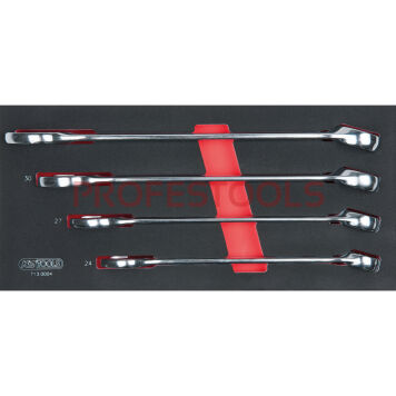 Klucze płasko-oczkowe 24-32mm 4szt wkładka 1/3 KS TOOLS 713.0004