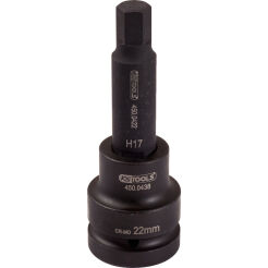 Nasadka udarowa 3/4" z grotem 6-kątnym 22mm L=140mm długa KS TOOLS 450.0463