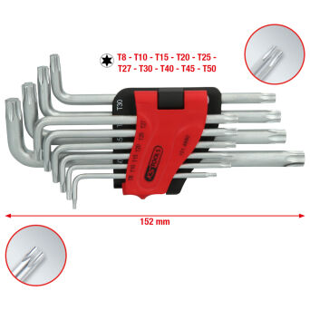 Klucze imbusowe TORX długie10szt T8-T50 KS TOOLS 151.4880