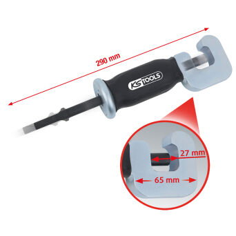 Adapter do młotka pneumatycznego z uchwytem 10mm do luzowania drążków kierowniczych otwarcie 27mm KS TOOLS 150.1608