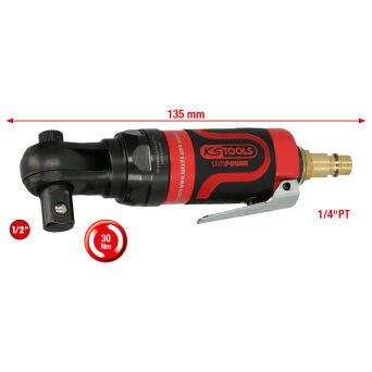 Pneumatyczna grzechotka 1/2" 30Nm L=135mm SlimPOWER KS TOOLS 515.5515