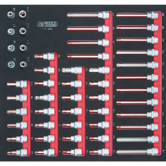 Nasadki 3/8" z grotami 6-kt,TORX, XZN 52szt wkładka 2/3 KS TOOLS 712.1052