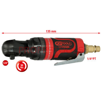 Pneumatyczna grzechotka 1/4" 30Nm L=135mm SlimPOWER KS TOOLS 515.5505