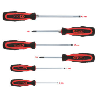 Zestaw wkrętaków 6sz. płaskie+PH ERGOTORQUE KS TOOLS 159.0010	 