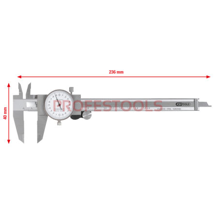 Suwmiarka zegarowa 150mm dokładność +/- 0.01 KS TOOLS 300.0547	