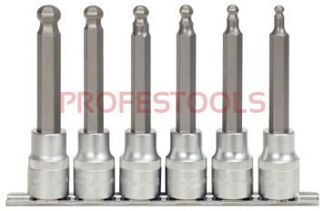 KS TOOLS Zestaw nasadki 1/2" z gtrotem 6-kt długie kulowe 5-12mm 6sz. CLASSIC 911.1650