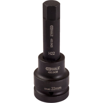 Nasadka udarowa 1" z grotem 6-kątnym 17mm L=145mm długa KS TOOLS 450.0491