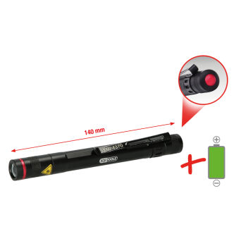 Latarka LED długopisowa 85 lumenów L=140mm 2 baterie AA KS TOOLS 150.4370