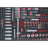 Nasadki 1/4"+3/8"+1/2" 180szt CHROME wkładka 1/1 KS TOOLS 781.0180