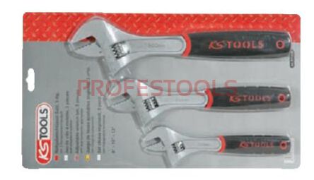 KS TOOLS CLASSIC Zestaw kluczy nastawnych dwukomponentowym 200-250mm, 3sz.