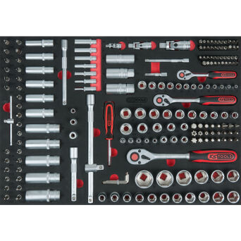 Nasadki 1/4"+3/8"+1/2" 195szt wkładka 1/1 KS TOOLS 711.0195