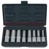 KS TOOLS Zestaw nasadek 1/2" TORX TX-E E10-E24 8sz. długie CLASSIC 911.4420