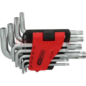 Klucze imbusowe TORX z otworem krótkie 9szt TB10-TB50 KS TOOLS 151.4570