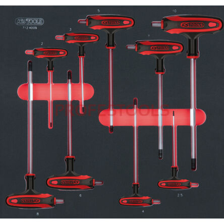 Klucze imbusowe z rączką 2-10mm 9sztwkładka 2/3 KS TOOLS 712.4009