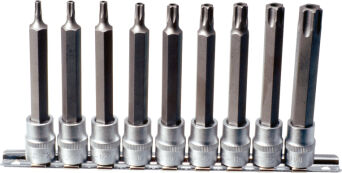 KS TOOLS Zestaw nasadki 1/2" z grotem TORX długie TB20-TB60 9sz. CLASSIC 917.1790