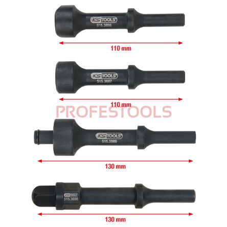 Dłuta do młotka pneumatycznego z uchwytem 10,2mm 4szt KS TOOLS 515.3885