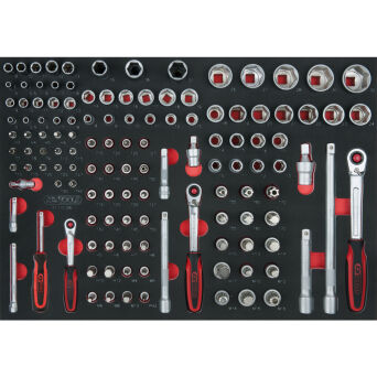 Nasadki  1/4"+3/8" +1/2" 128szt wkładka 1/1 KS TOOLS 711.0128