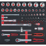 Nasadki 1/4" + 1/2" 57szt CHROME wkładka 2/3 KS TOOLS 782.0057