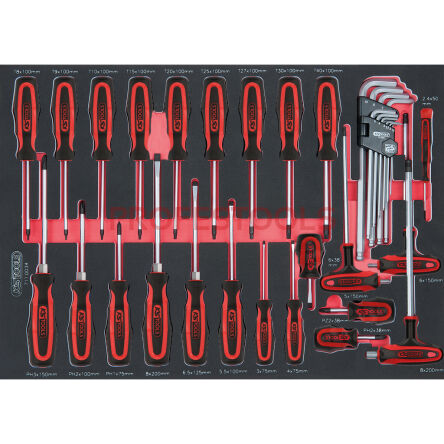 Wkrętaki PH+ płaskie +TORX, klucze imbusowe  34szt  wkładka 1/1 KS TOOLS 711.0034