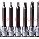 KS TOOLS Zestaw nasadek 3/8" z grotem TORX TB20-TB60 z otworem długie CLASSIC 9sz. 911.3980