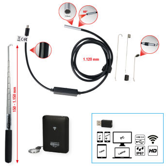 Endoskop WIFI do smartfona FI= 3,9mm kamera przednia 0' KS TOOLS 550.7520