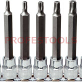 KS TOOLS Zestaw nasadek 3/8" z grotem TORX TB20-TB60 z otworem długie CHROME 9sz. 918.3969